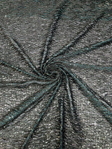Vegas Beaded Sequin Stretch Mesh Fabric - Beaded Sequin Embroidered, 54" Width (1 Yard)