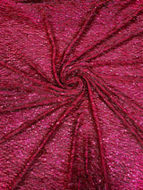 Vegas Beaded Sequin Stretch Mesh Fabric - Beaded Sequin Embroidered, 54" Width (1 Yard)