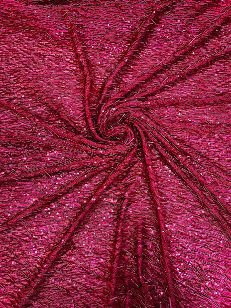 Vegas Beaded Sequin Stretch Mesh Fabric - Beaded Sequin Embroidered, 54" Width (1 Yard)