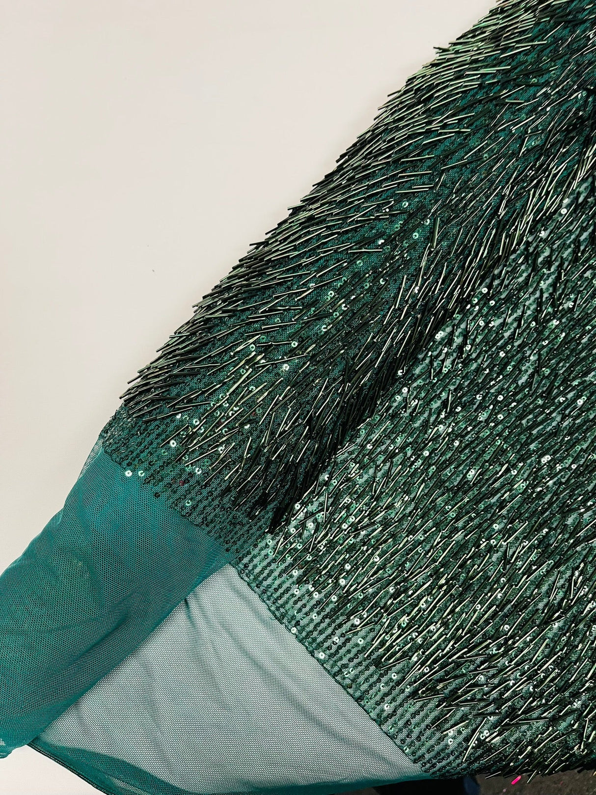 Vegas Beaded Sequin Stretch Mesh Fabric - Beaded Sequin Embroidered, 54" Width (1 Yard)