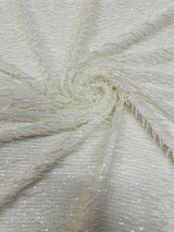 Vegas Beaded Sequin Stretch Mesh Fabric - Beaded Sequin Embroidered, 54" Width (1 Yard)