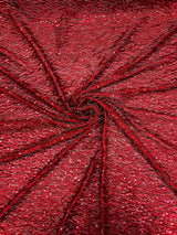 Vegas Beaded Sequin Stretch Mesh Fabric - Beaded Sequin Embroidered, 54" Width (1 Yard)