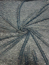 Vegas Beaded Sequin Stretch Mesh Fabric - Beaded Sequin Embroidered, 54" Width (1 Yard)