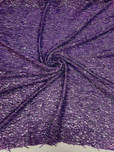 Vegas Beaded Sequin Stretch Mesh Fabric - Beaded Sequin Embroidered, 54" Width (1 Yard)