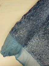 Vegas Beaded Sequin Stretch Mesh Fabric - Beaded Sequin Embroidered, 54" Width (1 Yard)