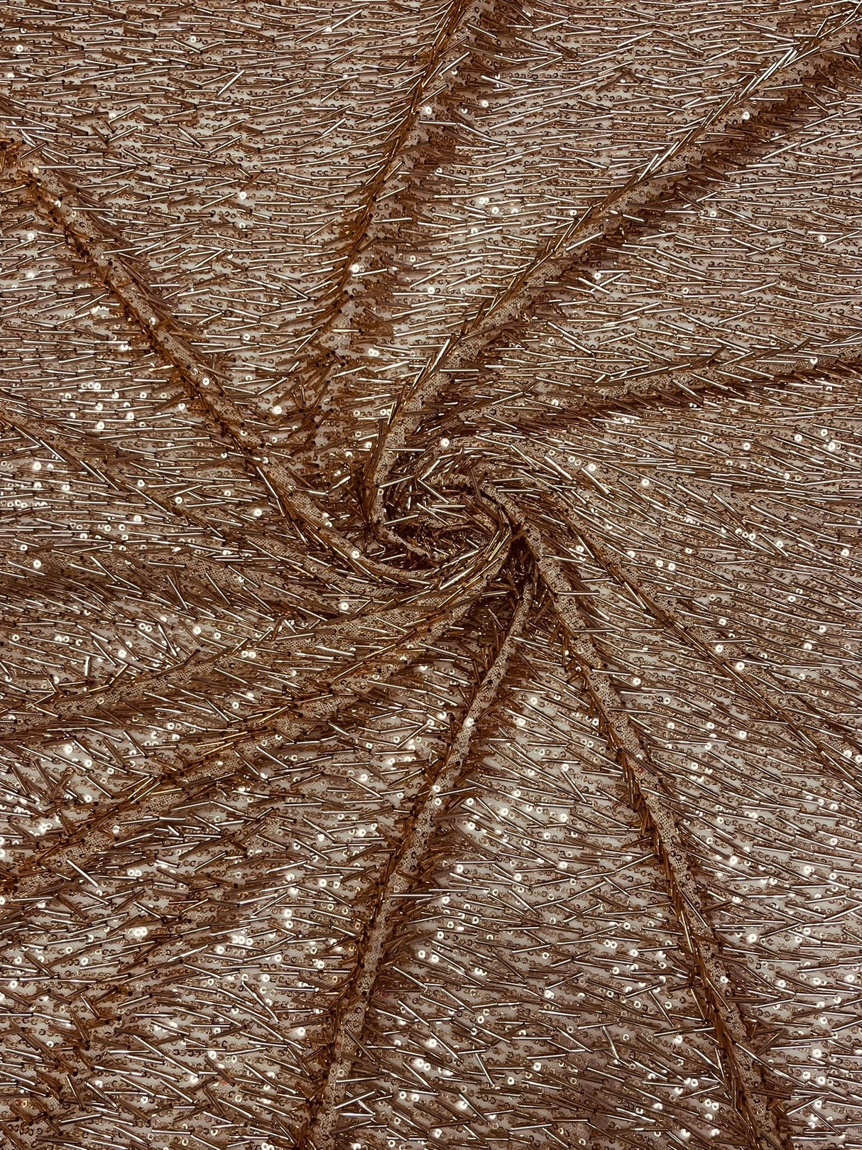 Vegas Beaded Sequin Stretch Mesh Fabric - Beaded Sequin Embroidered, 54" Width (1 Yard)