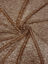 Vegas Beaded Sequin Stretch Mesh Fabric - Beaded Sequin Embroidered, 54" Width (1 Yard)