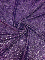 Vegas Beaded Sequin Stretch Mesh Fabric - Beaded Sequin Embroidered, 54" Width (1 Yard)