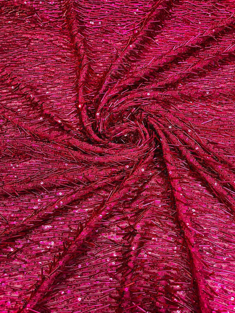 Vegas Beaded Sequin Stretch Mesh Fabric - Beaded Sequin Embroidered, 54" Width (1 Yard)