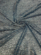 Vegas Beaded Sequin Stretch Mesh Fabric - Beaded Sequin Embroidered, 54" Width (1 Yard)