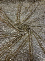 Vegas Beaded Sequin Stretch Mesh Fabric - Beaded Sequin Embroidered, 54" Width (1 Yard)