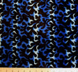 Velboa Faux Royal/Black New Fire Flame Velboa Fabric - Royal/Black Flame Pattern, 58/60" Width