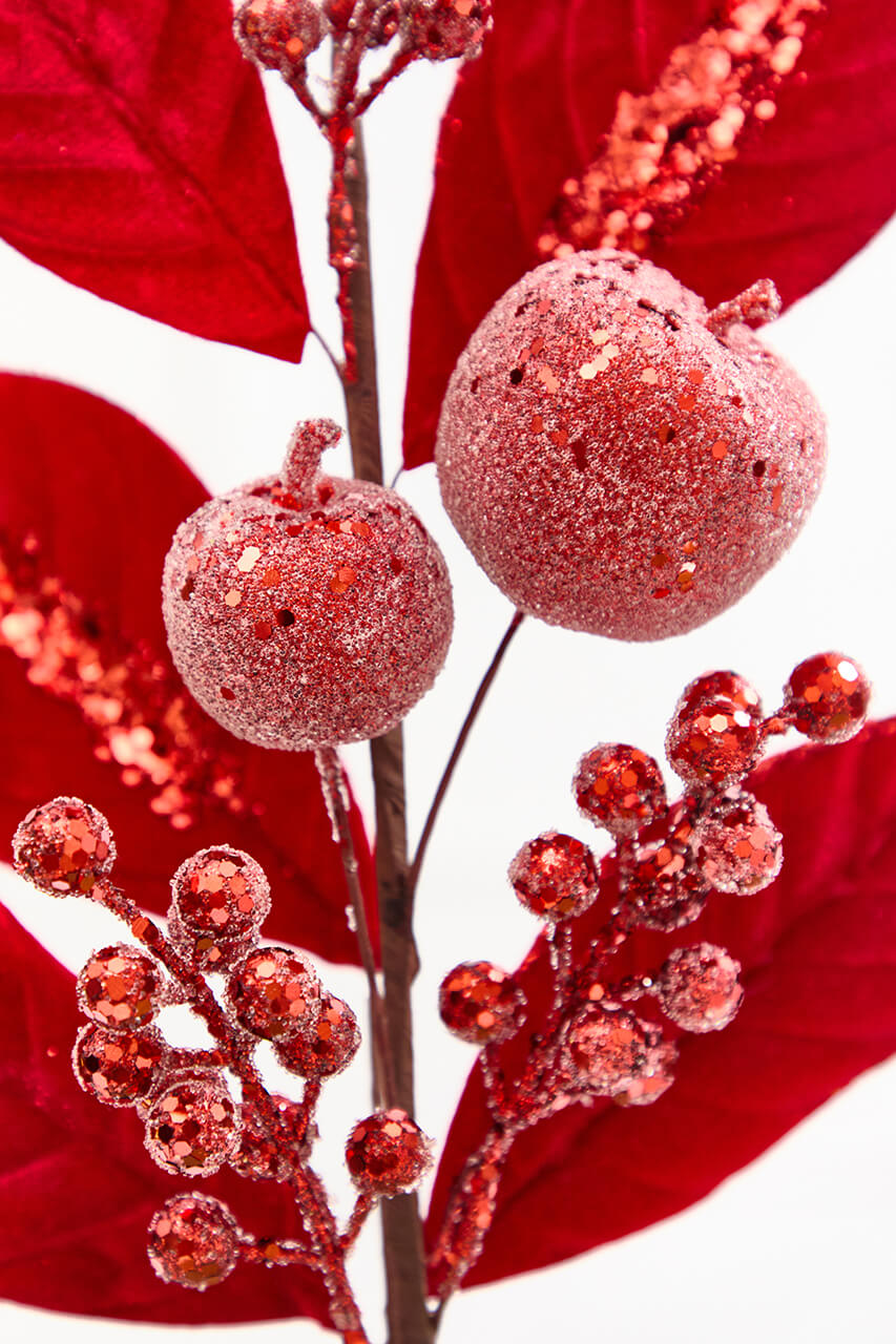 25.5" Red Velvet Berry & Apple Spray
