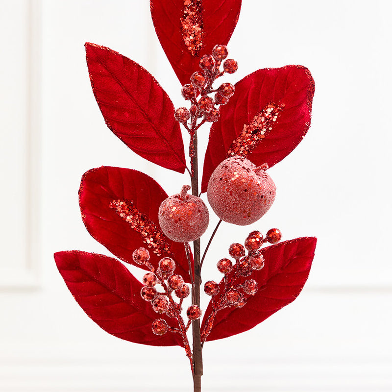 25.5" Red Velvet Berry & Apple Spray