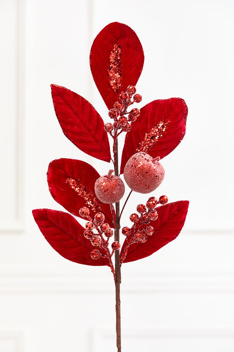 25.5" Red Velvet Berry & Apple Spray