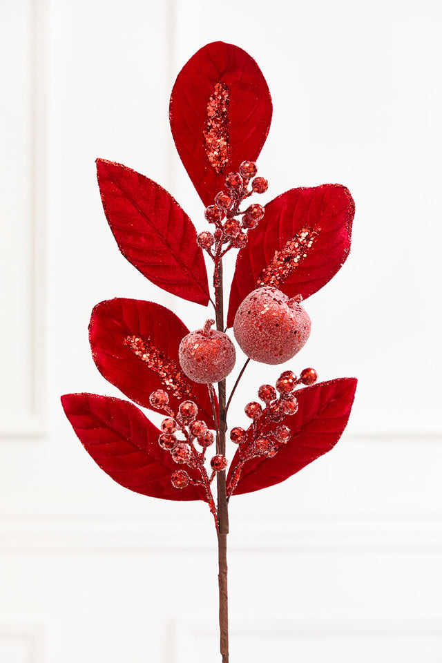 25.5" Red Velvet Berry & Apple Spray