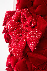 42" Red Velvet Sequin Bow Wreath