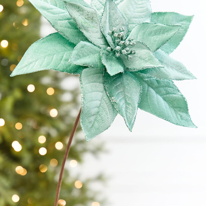 24" x 13" Mint Poinsettia Stem