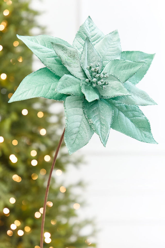 24" x 13" Mint Poinsettia Stem