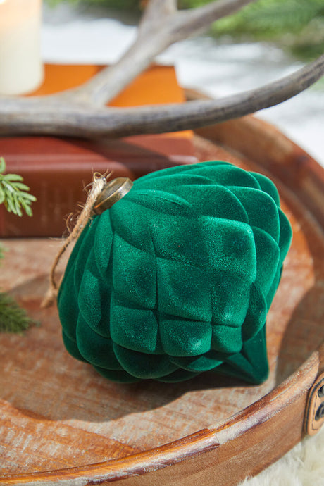 6” Green Velvet Onion Ornament