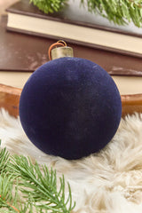 4" Eggplant Velvet Glass Ornament
