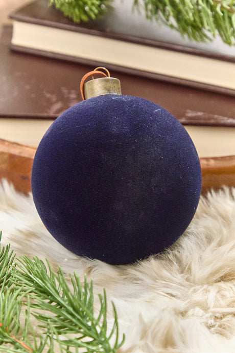 4" Eggplant Velvet Glass Ornament