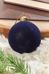 3" Eggplant Velvet Glass Ornament