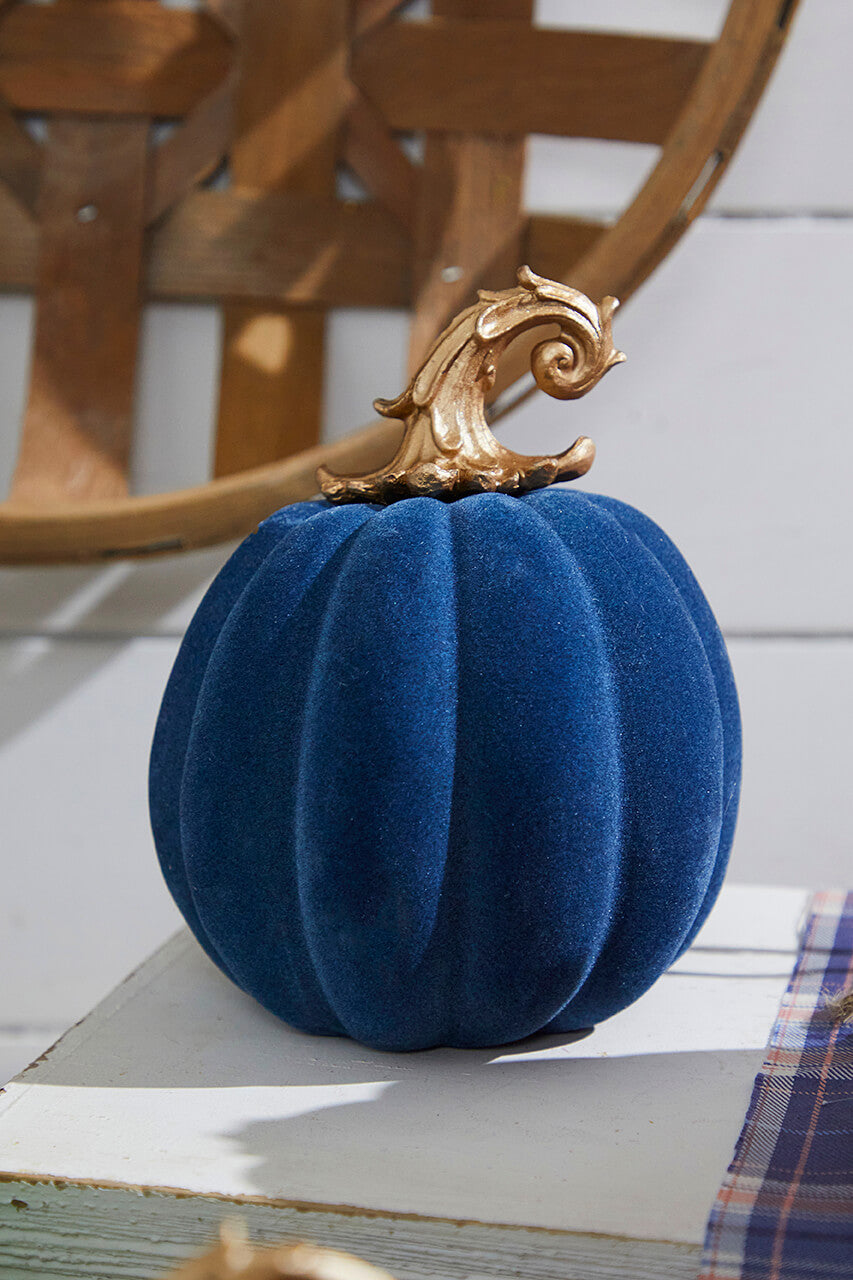 6" Resin & Felt Harvest Pumpkin