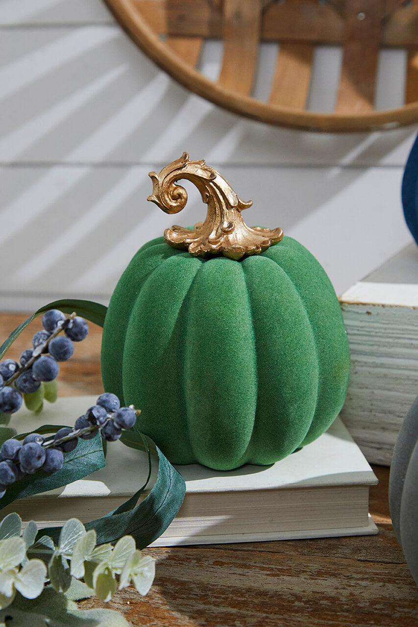 6" Resin & Felt Harvest Pumpkin
