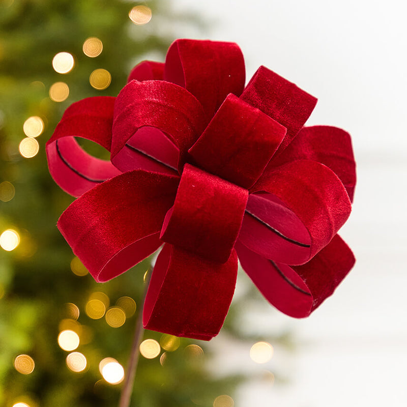 20" x 8” Red Velvet Ribbon Stem