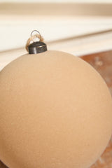 4" Velvet Flocked Ornament - Tan