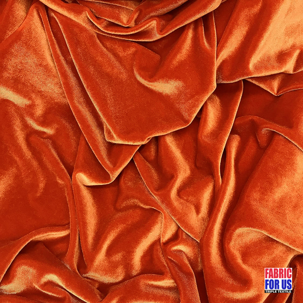 Solid Velvet Soft Stretch Fabric - Rust, 58"-60" Wide