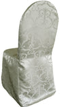 Banquet Chair Cover Versailles Chopin Damask Jacquard Polyester Silver