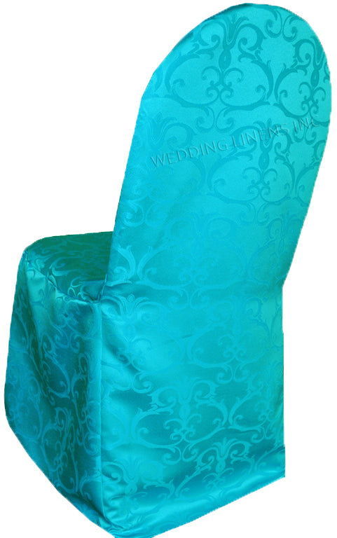 Jacquard Banquet Chair Cover Turquoise
