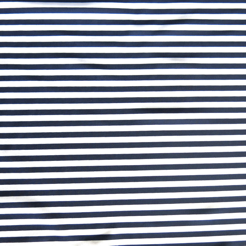 Navy and White Stripe Nylon Spandex Swim Knit