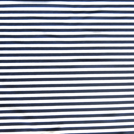 Navy and White Stripe Nylon Spandex Swim Knit