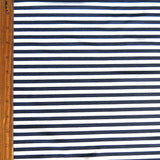 Navy and White Stripe Nylon Spandex Swim Knit