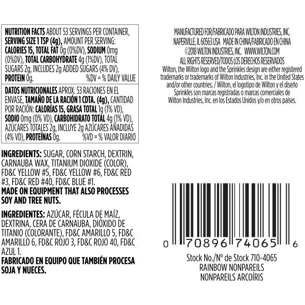 Wilton Rainbow Nonpareil Sprinkles, 7.5 oz.