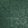 Teal Western Floral Pu Leather Vinyl Fabric,