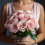 Light Pink Roses Bridesmaids Bouquets 6 Sets Fresh Wedding Flowers 28 Stems Each Romantic Floral