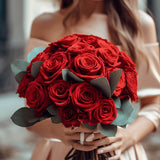 Red Roses Bridesmaids Bouquets 3 Sets Fresh Wedding Flowers 28 Stems Each Romantic Floral