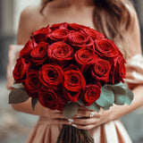 Red Roses Bridesmaids Bouquets 3 Sets Fresh Wedding Flowers 28 Stems Each Romantic Floral