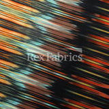 Vibrations Polyester Spandex Fabric - Pink, Orange, Purple Chevron Print, 58/60" Width (1 Yard)
