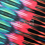 Vibrations Polyester Spandex Fabric - Pink, Orange, Purple Chevron Print, 58/60" Width (1 Yard)
