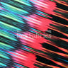 Vibrations Polyester Spandex Fabric - Pink, Orange, Purple Chevron Print, 58/60" Width (1 Yard)