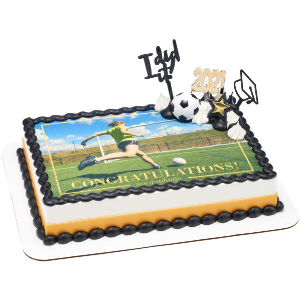 Graduation Icon and cap Assortment Cupcake Cake Pics - set of 144
