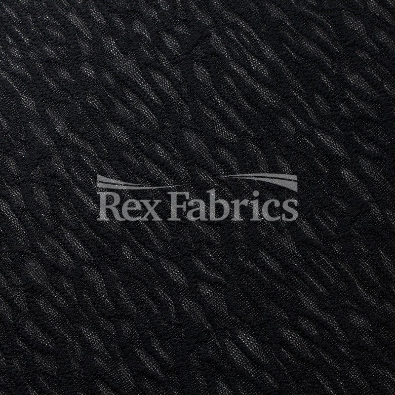 Vine Street Mesh Nylon Spandex Fabric - Black/White Wavy Pattern, 58/60" Width (1 Yard)