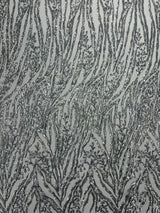 Vine/Root Sequin 4 Way Stretch Mesh Fabric - Vine/Root Sequin Pattern, 54" Width (1 Yard)