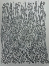 Vine/Root Sequin 4 Way Stretch Mesh Fabric - Vine/Root Sequin Pattern, 54" Width (1 Yard)