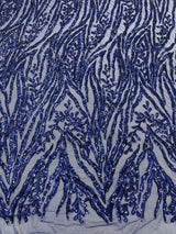 Vine/Root Sequin 4 Way Stretch Mesh Fabric - Vine/Root Sequin Pattern, 54" Width (1 Yard)